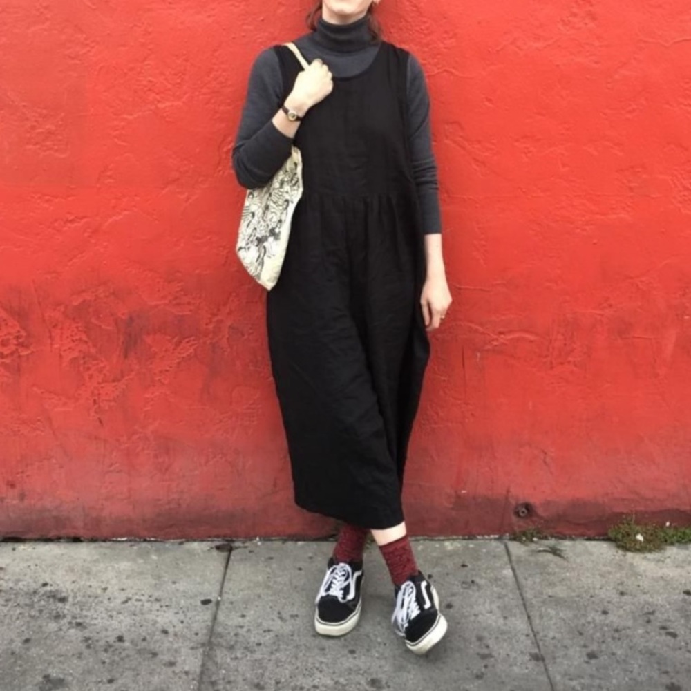 Conscious Clothing Black 100% Linen Backyard Jumpsuit
